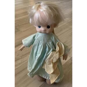 Vintage 1992 Precious Moments 16” Angel Doll W/ Blanket Blonde Hair